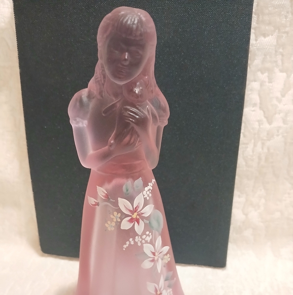 fenton Other - Fenton little girls figurine with litte bear and flowers